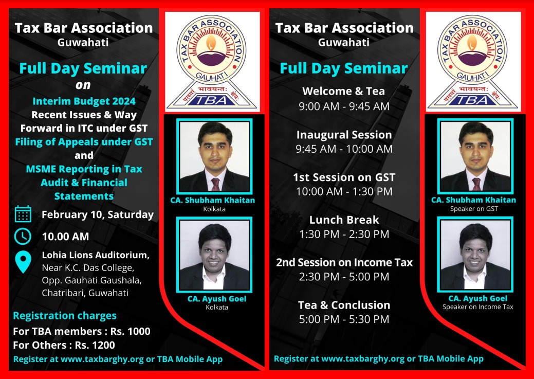 Full Day Seminar on Union Budget 2024, Income Tax & GST