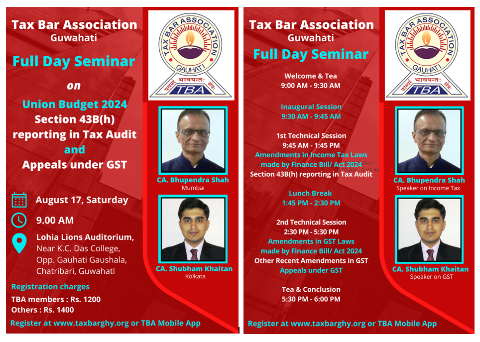 Full Day Seminar on Union Budget 2024, Income Tax & GST