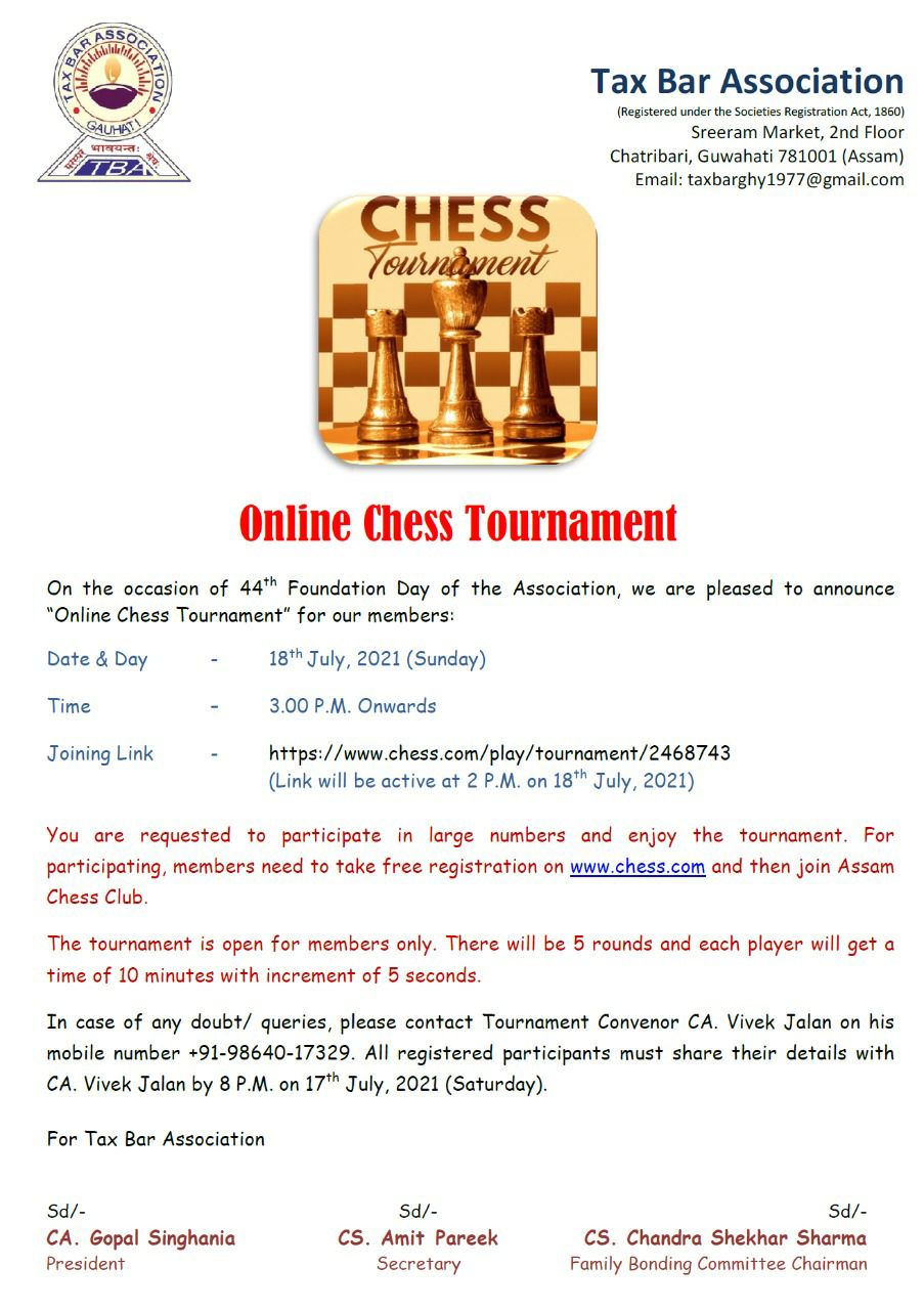 Online Chess Tournament on the occasion of 44th Foundation Day 