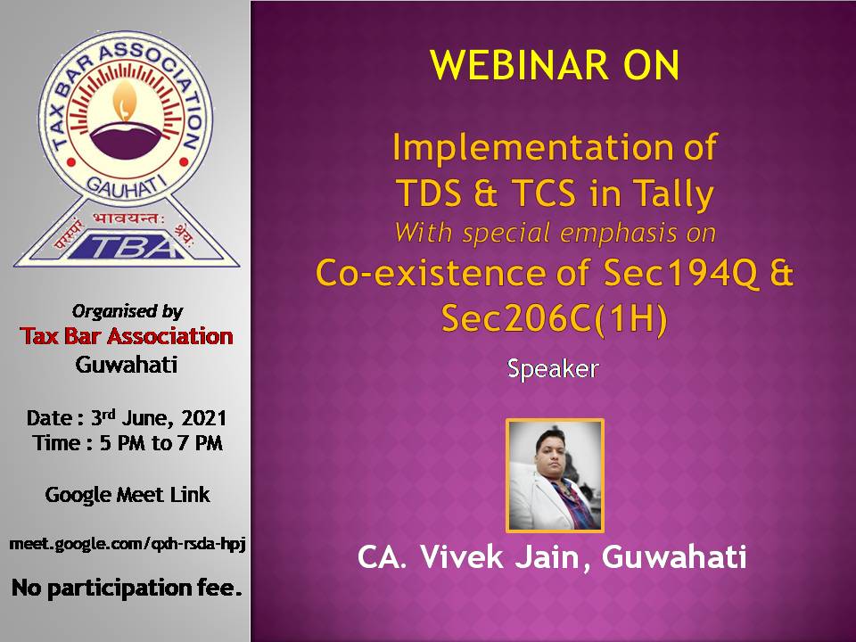 Webinar on TDS & TCS by CA. Vivek Jain